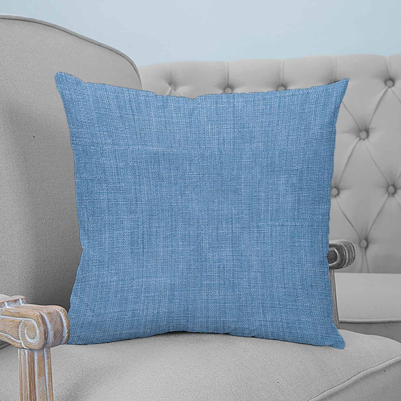 Blue 26x26 Pillow Covers Set of 2, Farmhouse Burlap Solid Blue Color Modern Linen Texture Throw Pillow Covers Decorative Couch Cushion Case, Microfiber Square Pillowcases for Bedroom Car Living Room