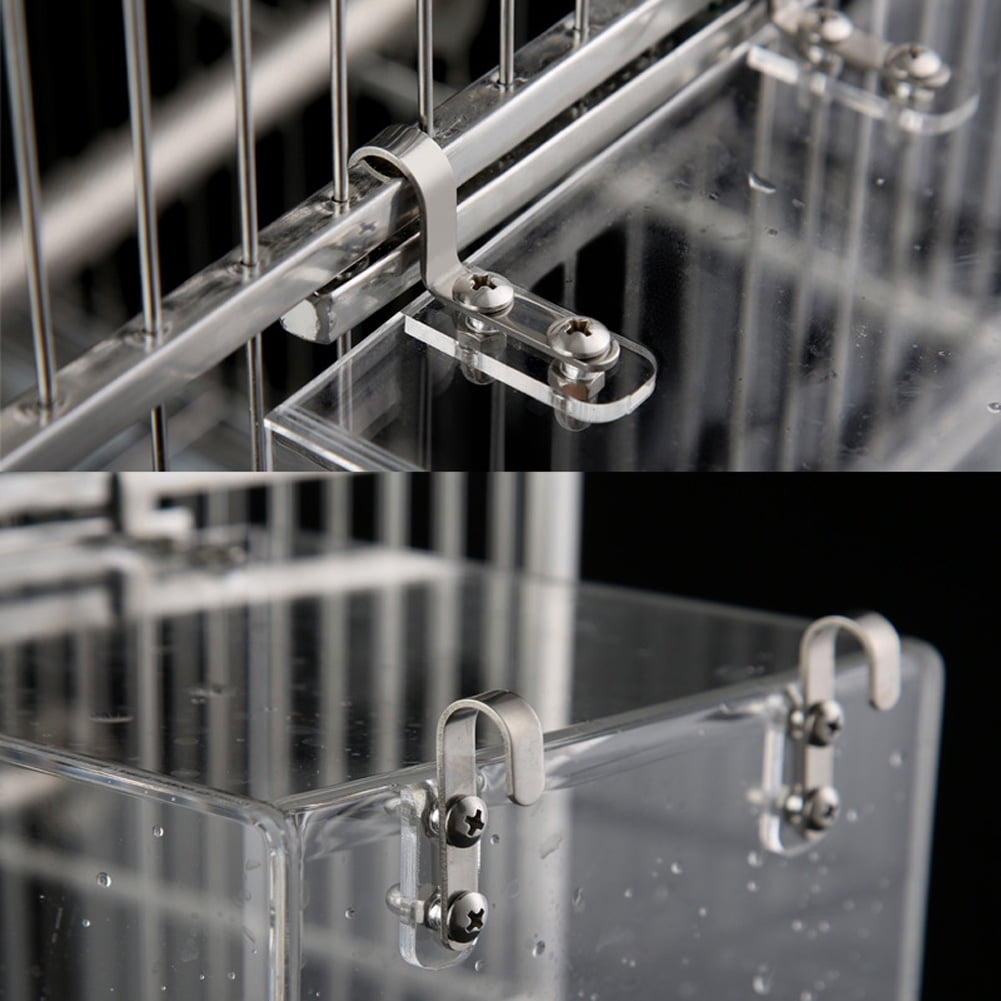 Transparent Acrylic Bird Bath Box Thickened Hanging Water Bath Tub Bird Supplies Shower Cage Accessory