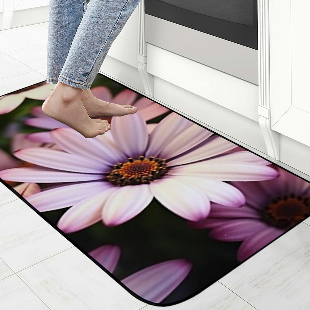 Qinduosi Decorative Door Mat, Door Mat with Non-Slip Rubber Backing, Cleaning, Traps Dirt, for Entry, Patio, Garage - Purple Flowers Flowers Pink Flowers 19.68*47.24 in