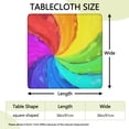 thumbnail image 2 of Rainbow Tie Dye Spiral Pattern Square Fitted Tablecloth with Elastic Edge,Square Table Cover,Washable Elastic Table Cover for Home Kitchen Party Decor 36"x36", 2 of 6