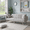 Light Gray, variant on Gewnee Loveseat, 2-Seat PU Leather Classic Button-Tufted Loveseat with Sturdy Solid Wood Legs, Cozy Seating for Contemporary Living Room Home(Brown)
