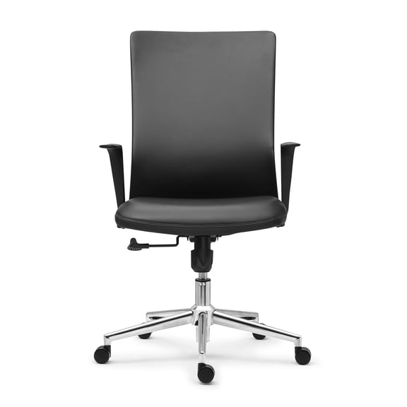 2xhome Modern High-Back Ergonomic Office Chair PU Leather Molded Foam Seat and Lumbar Support, Black, Set of 1, 1 piece