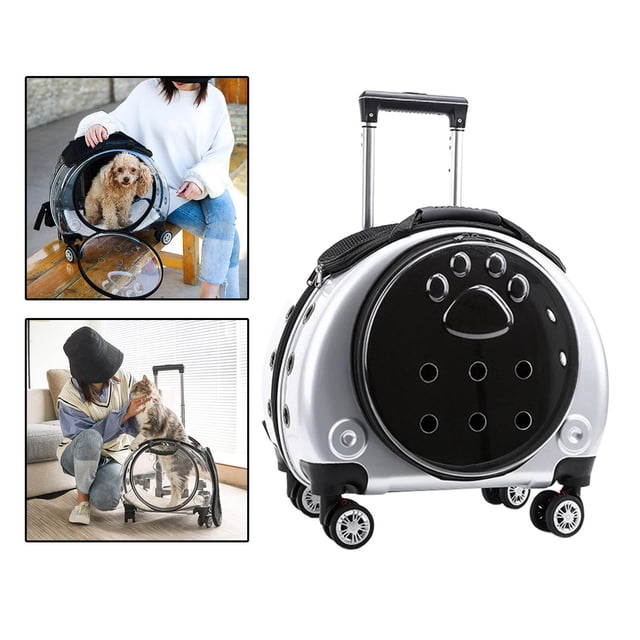 Bolsa de Transporte con Ruedas Salvador para Mascotas Caja de la Carretilla Plata 44x35x37cm