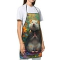 thumbnail image 3 of Bingfone Colorful Flower Meditating Hamster for Tie-up Apron, Unisex Waterproof and Stain-Resistant Bib Apron for Kitchen Garden Painting, 3 of 7