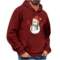 thumbnail image 2 of Jjayotai Christmas Hoodies for Men, Fashion Funny Printed Reindeer Snowman Hoodies, Long Sleeve Hooded Pullover Sweatshirts Wine XXL, 2 of 5