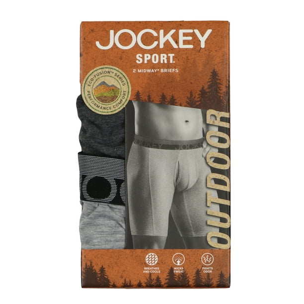 Jockey Jockey Men's Sport Outdoor Midway 2Pack Boxer Briefs Charcoal Gray