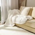 thumbnail image 3 of 2 pcs Chunky Knit Chenille Yarn for Hand Knitting Blankets, Super Soft Large Jumbo Blanket Yarn (White), 3 of 5
