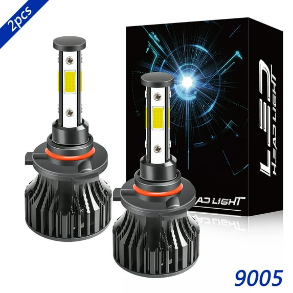 Obndvu 9005 LED Headlight Bulb High/Low Beam 5200LM Super Bright 6000K White Waterproof 2pcs