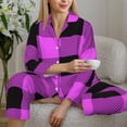thumbnail image 6 of Uemuo Purple Black Buffalo Plaid Pattern Womens Pajama Sets,PJ Set for Women,Pajamas for Women Logo,Long Sleeve Pajama Set for Women,Soft Long Sleeve Top With Pants-Large, 6 of 9