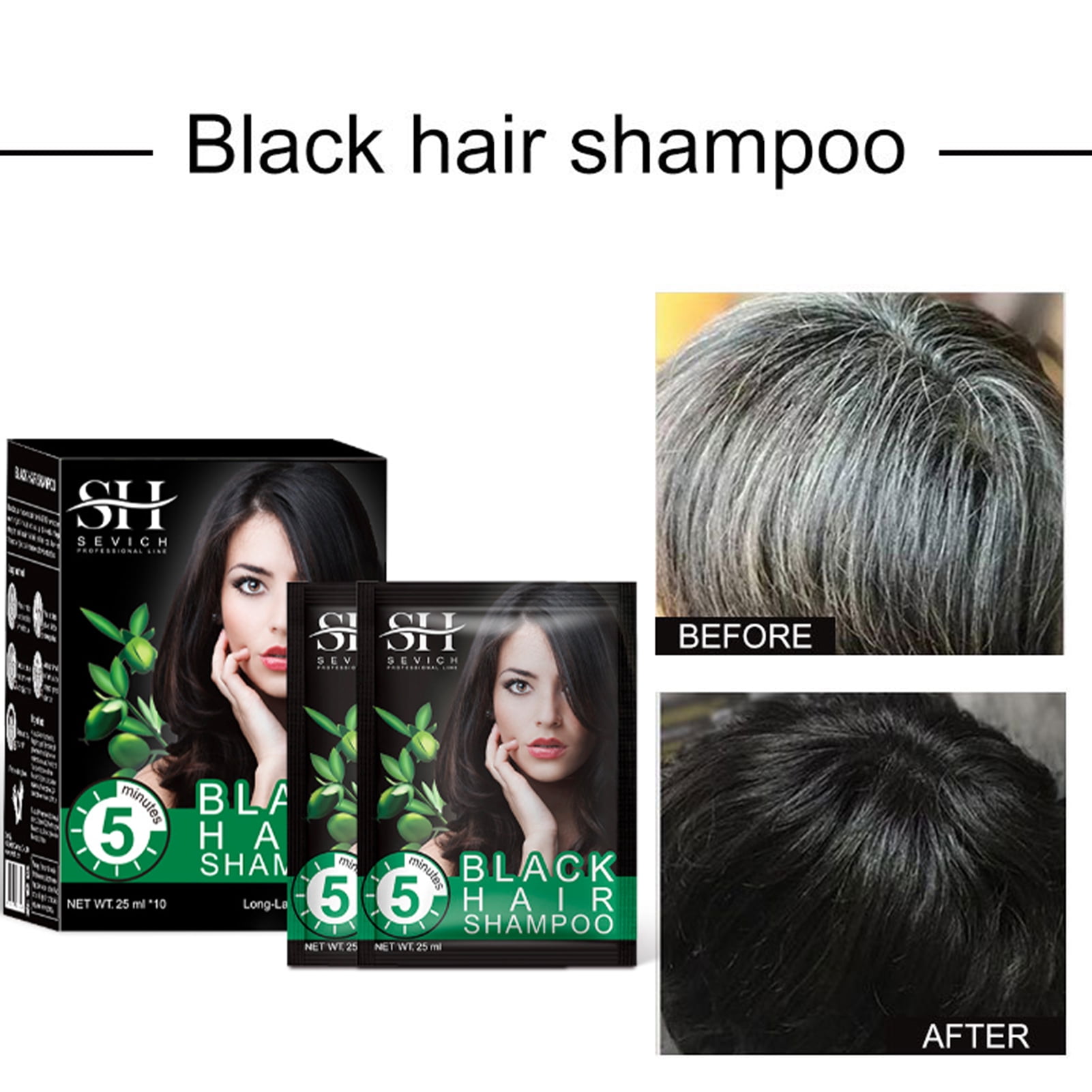 SEVICH Black Hair Shampoo Instant Hair Dye Cream for Men