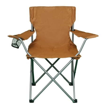 Ozark Trail Folding Camp Chair with Cup Holder – Lightweight, Portable Outdoor Chair for Camping, Tailgating & Sports – Brown