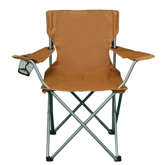 Ozark Trail Folding Camp Chair with Cup Holder – Lightweight, Portable Outdoor Chair for Camping, Tailgating & Sports – Brown