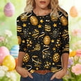 thumbnail image 2 of Easter Tshirts for Women 3/4 Sleeve Loose Fit Tops Round Neck Cute Tunic Colorful Eggs Graphic Tees Casual Summer Basic Tops, 2 of 6