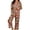 v-42Brown140, variant on HAYIMI Women Christmas 2 Piece Pajama Set, Long Sleeve Lapel Button-Down Tops And Pants Set, Xmas Print Loungewear Sleepwear