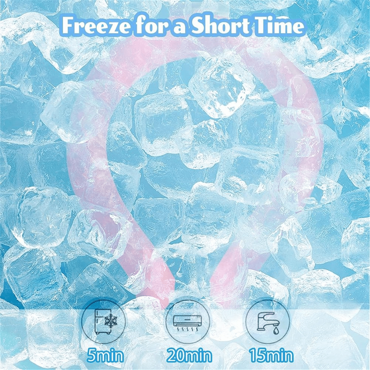 Ice Ring, Neck Pack, Cooling Tube, Reusable Wearable Cooler for Hot Summer Weather Indoor and Outdoor