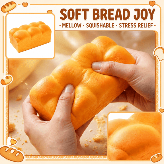 Bread Loaf Squishy for Adults Soft Tactile Sensory Gadget 7.9 Inch Slow Rebound Dough Silhouette Office Desk Accessory Pressure Relief Tool 1 Pack