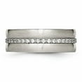 thumbnail image 3 of Stainless Steel Brushed and Polished CZ Ring, 3 of 6