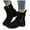 Black, variant on Womens Suede Flat Ankle Boots Wide Toe Box Slip On Combat Booties Comfortable Mids Claf Platform Fall Boots