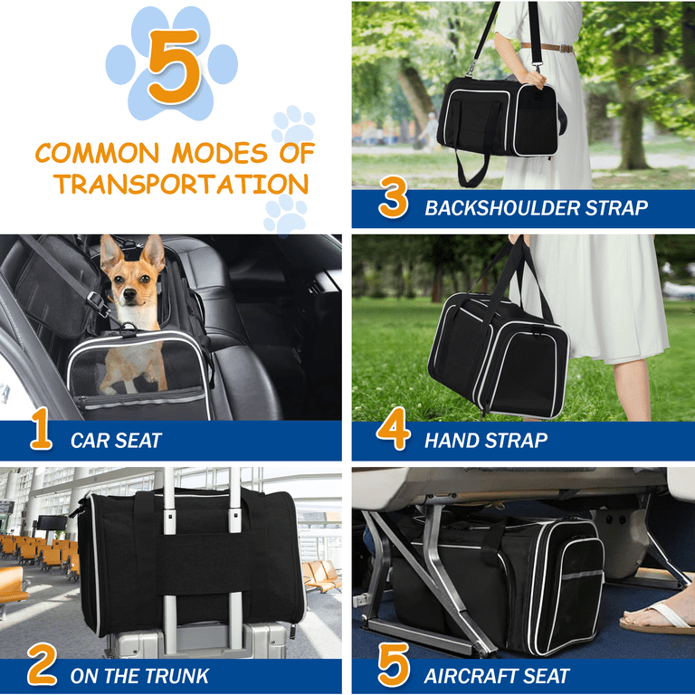 Pet Carrier, TSA Airline Approved Pet Bag in Cabin, 4 Sides