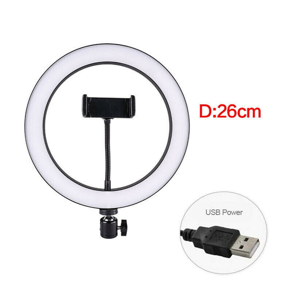 10 Inch 3200K-6500K Dimmable LED Video Ring Light with Phone Clip for Selfie Vlog Tik Tok Youtube Live Streaming with 45 inch tripod stand