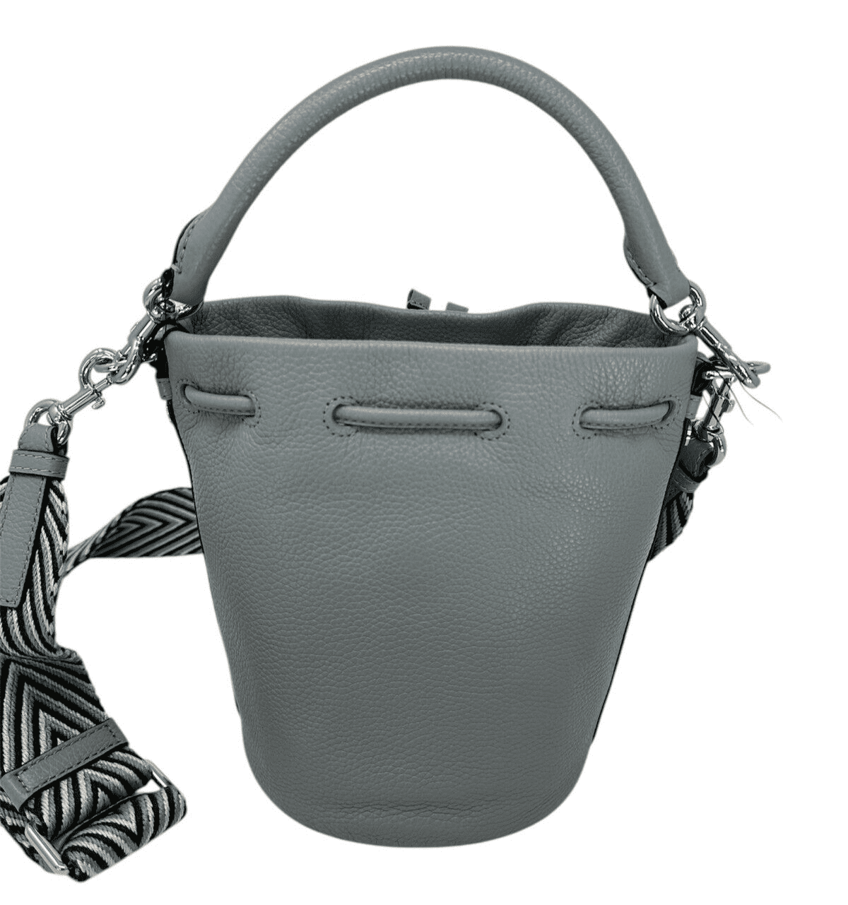 Marc Jacobs Pebble Leather Bucket Bag Crossbody Rock Grey
