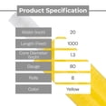 thumbnail image 3 of PSBM Cast Stretch Wrap with Extended Core Handles 20 Inch x 1000 Feet 80 Gauge 8 Rolls Plastic Yellow Opaque Hand Shrink Film for Packaging, 3 of 9