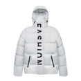 thumbnail image 5 of SEARIPE Men's Down Jacket Coat Solid Hooded Letter Printing Insulated Jacket with Pocket White XXL, 5 of 8
