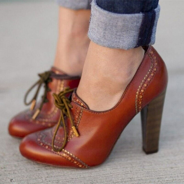 Oxford heels brown online