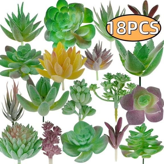 Artificial Succulent Plant Faux Cactus Plant Bulk for DIY Indoor Outdoor Home Office Table Decor 18pcs