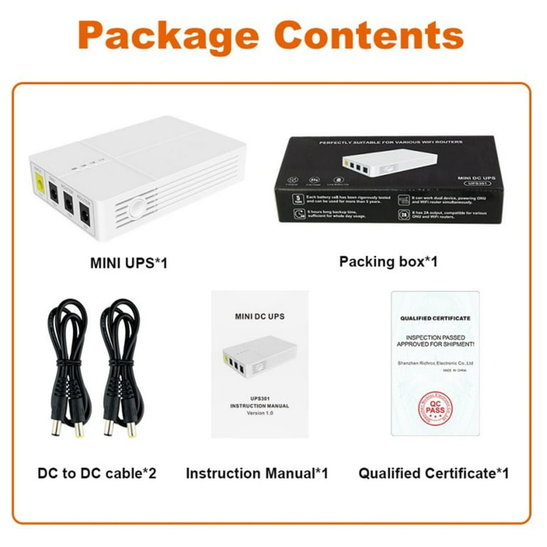 ZDAGELD 36W Ononderbroken Voeding DC Backup UPS met POE USB LAN-poort