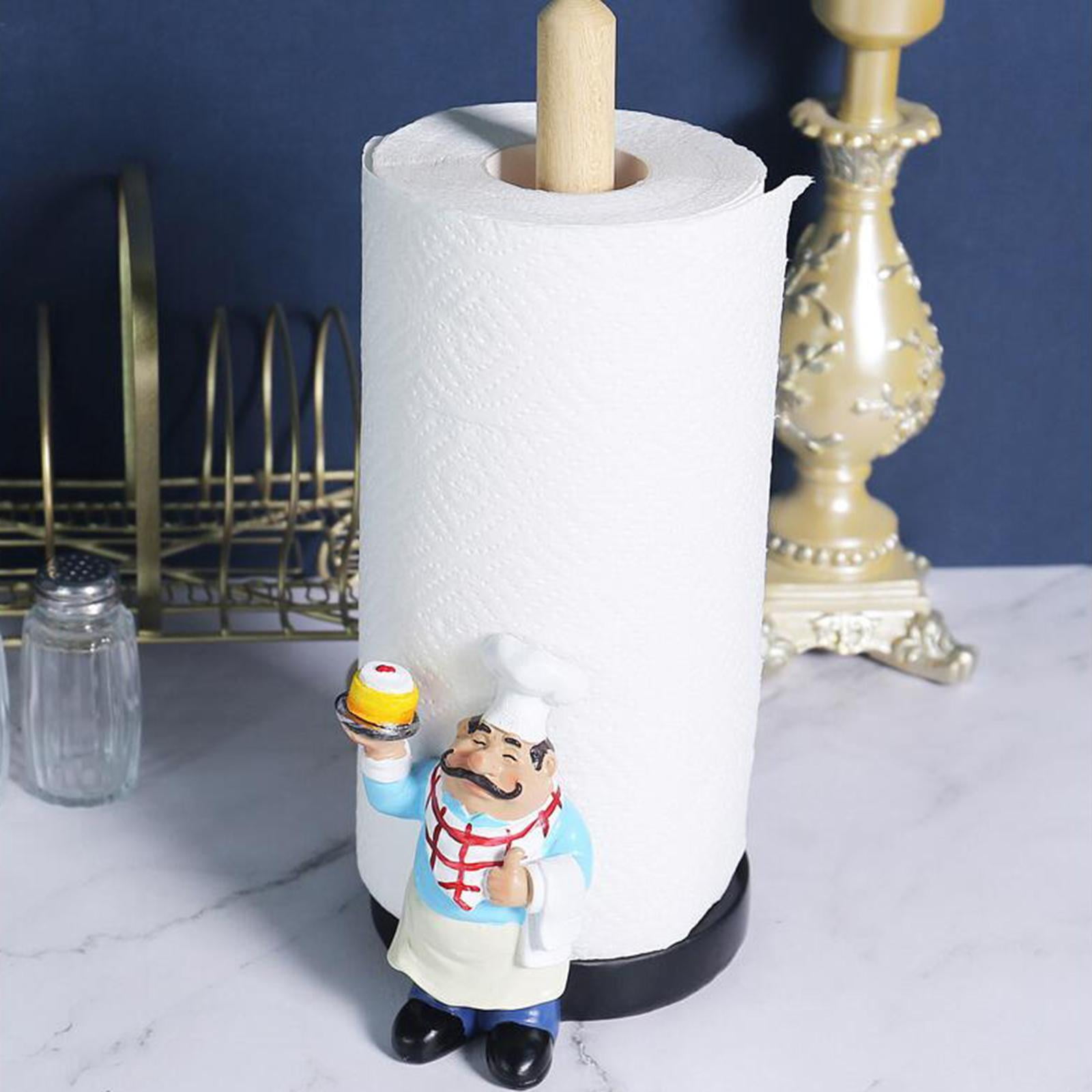 Chef Paper Towel Holder Resin Toilet Paper Stand Crafts Display Countertop Paper Rack Organizer Tissue Roll Holders for for Restaurant Hotel Holding ...