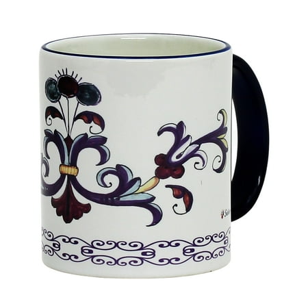 

SUBLIMART: Printed Deruta style Mug with Blue Rim Blue Bottom trim