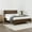 Brown, variant on FitStand Queen Size Solid Wood Platform Bed Frame with Headboard, No Tools Required, 1200 lbs Heavy Duty, Quiet Design, Easy Assembly, Walnut