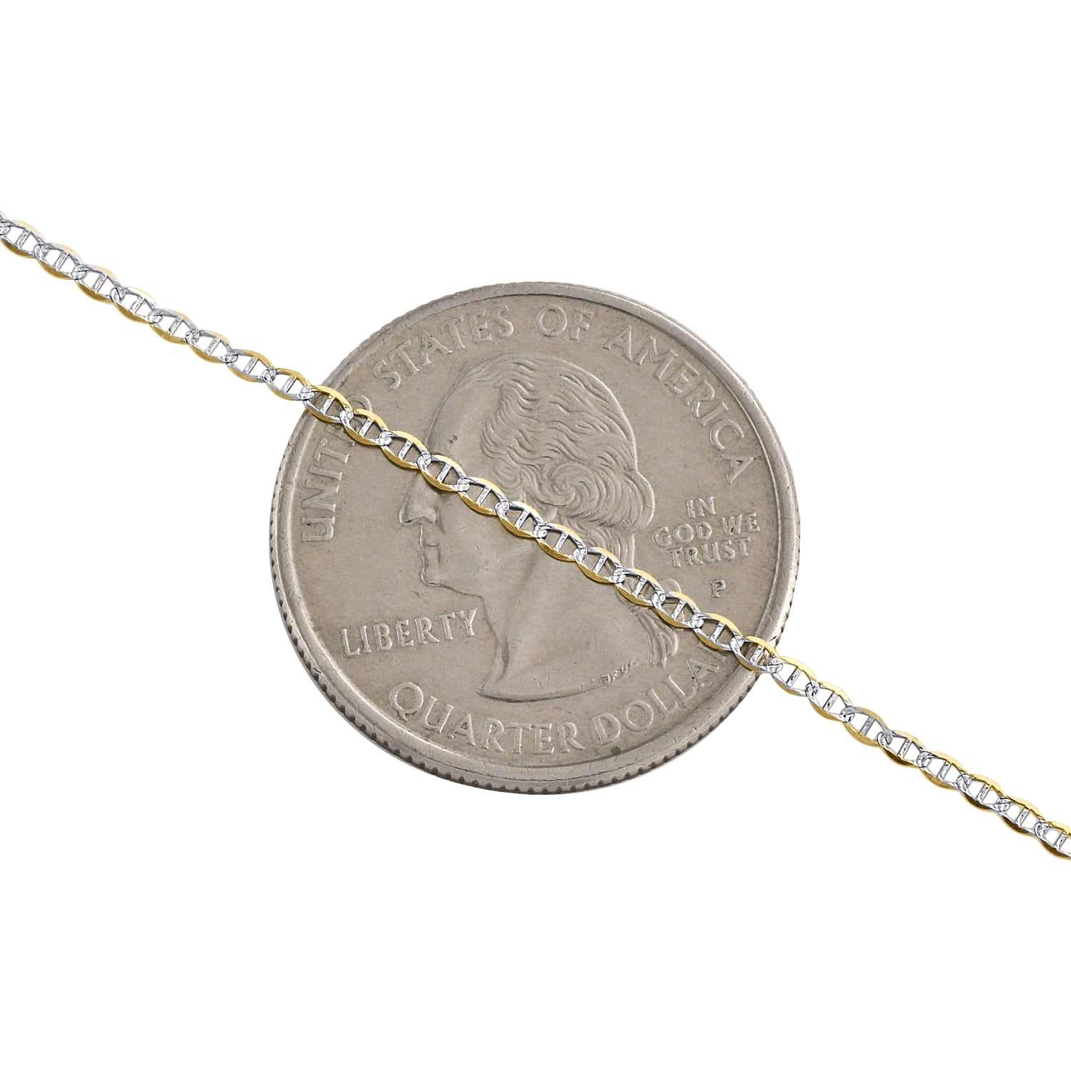 10K Yellow Gold 1.50mm Diamond Cut Solid Anchor Mariner Chain Necklace 18 Inches
