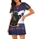 thumbnail image 1 of Easygdp 2025 Happy New Year 4 Camisón de manga corta para mujer, informal, estampado, 1 of 6