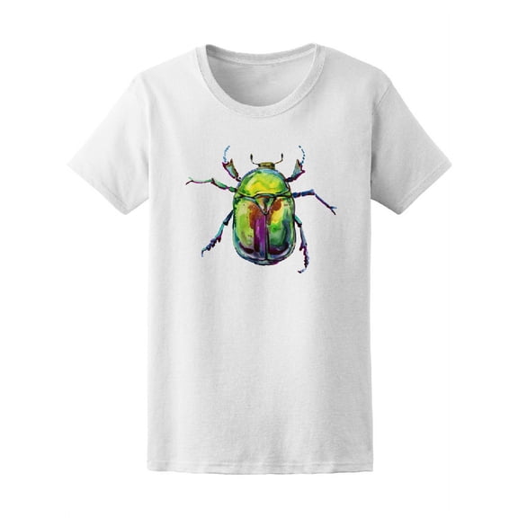 Beetle Insect Watercolor T-Shirt Women -Image by Shutterstock, Female Small