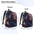 thumbnail image 3 of Picia Lazy Stone Bear Printed Canvas Daypack - Stylish and Durable Vintage Compact Backpack - Class, Work, Travel, or Laptop Bookbag,Organized Compartments-Medium, 3 of 6