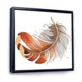 thumbnail image 2 of Designart Orange Ethnic Bird Feather FLOAT FRAME WALL ART, 2 of 4