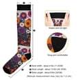 thumbnail image 3 of FORMRS Womens Knee High Socks Casual Long Thick Travel Daily Wear, 1 Pair, Purple Flowers, 3 of 6