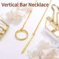 thumbnail image 5 of FOCALOOK Lariat Y Necklace Long Necklace for Women Vertical Bar Looped Adjustable Gold Plated Jewelry Chain Drop Necklace, 5 of 9