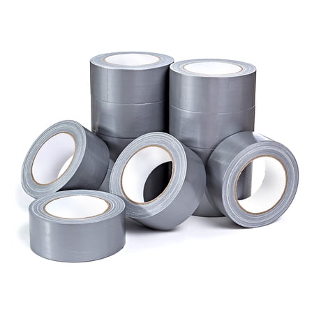 BAZIC Silver Duct Tape 1.88 X 10 Yards Tear by Hand 12-Pack