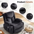 thumbnail image 4 of JMYMRY Swivel Rocker Recliner Chair with Vibration Massage and Heating, Cup Holders and Side Pockets, Adjustable Lounge Chair for Living Room, Black, 4 of 8