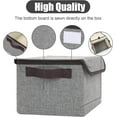 thumbnail image 5 of Small 8 Quart Linen Fabric Foldable Storage Bin Cube Organizer Basket with Lid & Handles, Collapsible Decorative Box Container for Home, Dorm, Closet ( 10"x8"x6", 6-Pack),Gray, 5 of 14