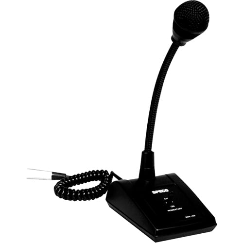 Speco MHL5S Microphone - 80 Hz to 12 kHz - Wired -53 dB - Desktop - XLR