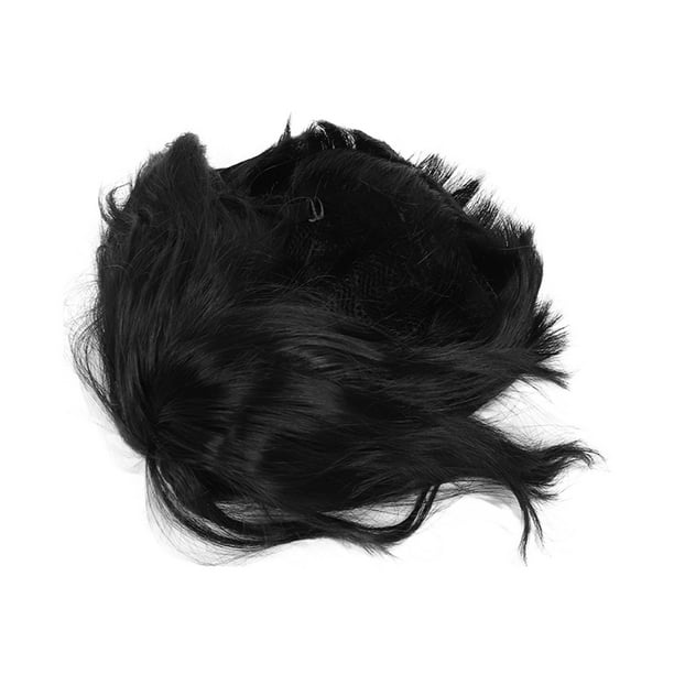 Peluca negra corta piezas de cabello largo para hombres cabello rizado de moda transpirable para fiestas para hombres ANGGREK Otros