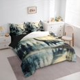 thumbnail image 2 of Feelyou Lake Long Neck Dino Bedding Comforter Set for Men Women Kids, Vintage Forest Animal King Bedding Sets, Green Gray, Black Reversible, 7 Pieces, 2 of 7