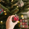 thumbnail image 2 of Christmas Handmade Cloth Wrapped Ball Set 9.4 Inch Multicolor Plaid Fabric Foam Decorative Ornaments for Tree Hanging Holiday Party Home Decorations, 2 of 6
