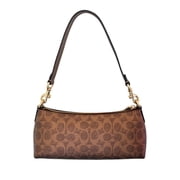 Coach Womens Charlotte Small Shoulder Bag In Signature Canvas (Brown/Copper)