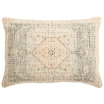 SAFAVIEH Jayde 16" x 22" Modern Moss Green/Blush Medallion Cotton/Polyester Decorative Pillow