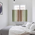 thumbnail image 4 of Sage Green Kitchen Curtains 72 Inch Length, Farmhouse Wood Grain Vintage Brown Striped Grommet Top Bedroom Living Room Curtains, Light Filtering Cafe Curtain Drapes 2 Panels Set 104''x72'', 4 of 9